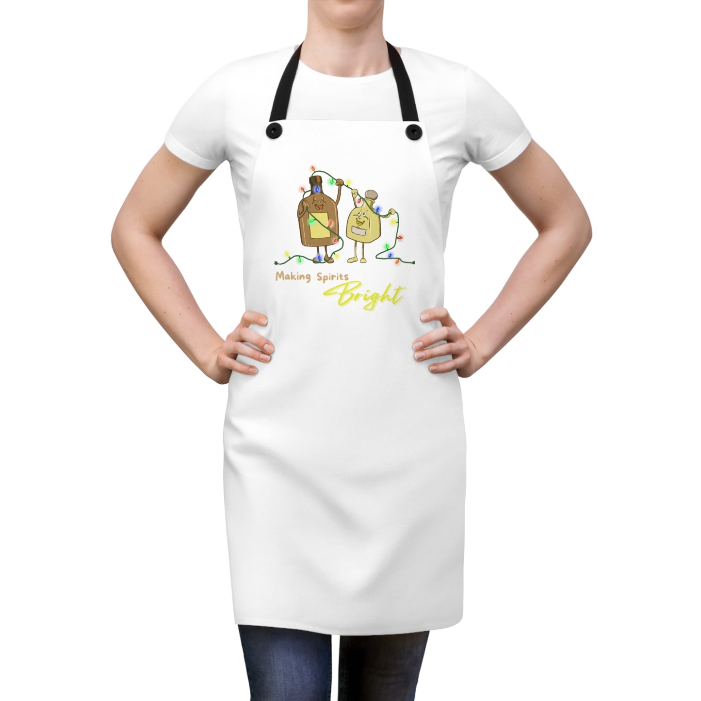 "Making Spirits Bright" Apron with Contrasting Straps