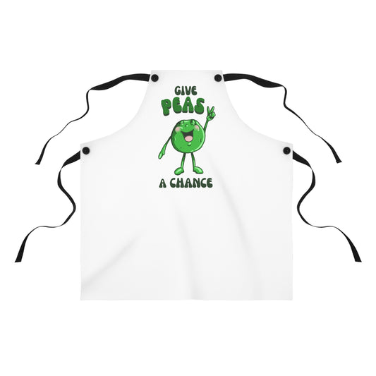 "Give Peas a Chance" Funny Apron with Contrasting Straps