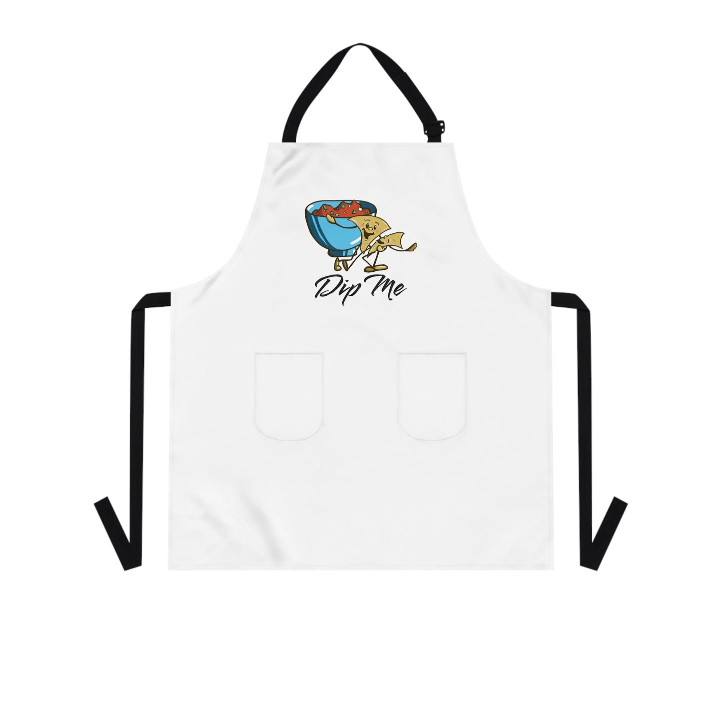 "Dip Me" Apron with Pockets and Cute Dancing Chip Design