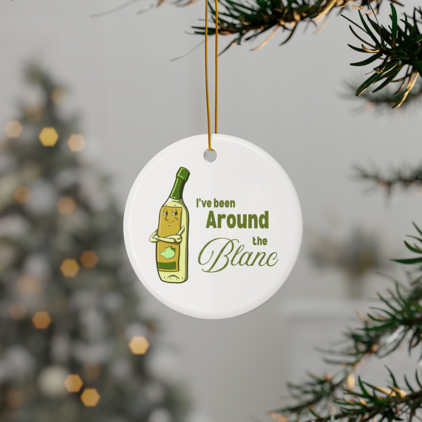 "I've Been Around the Blanc" Whimsical Ceramic Ornament