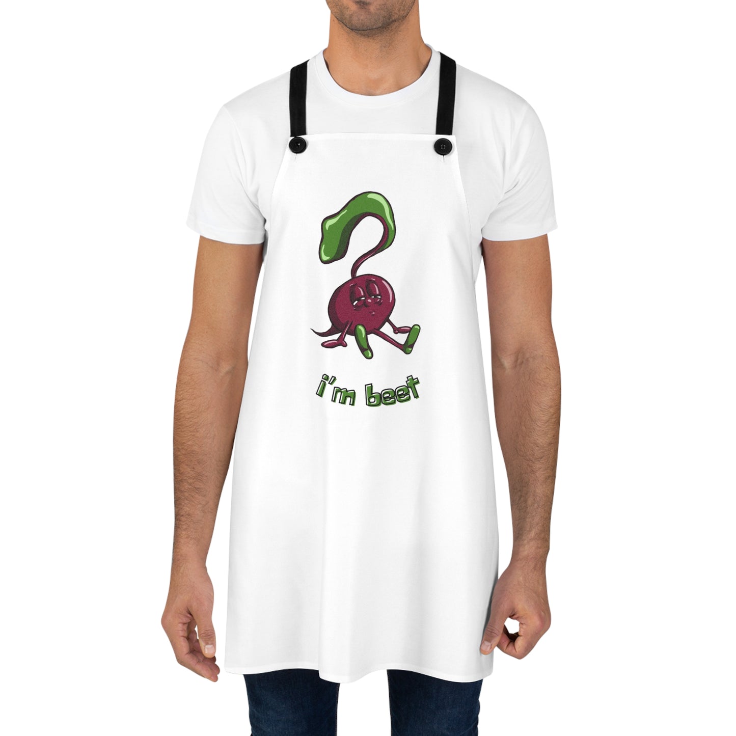 "I'm Beet" Apron with Contrasting Straps