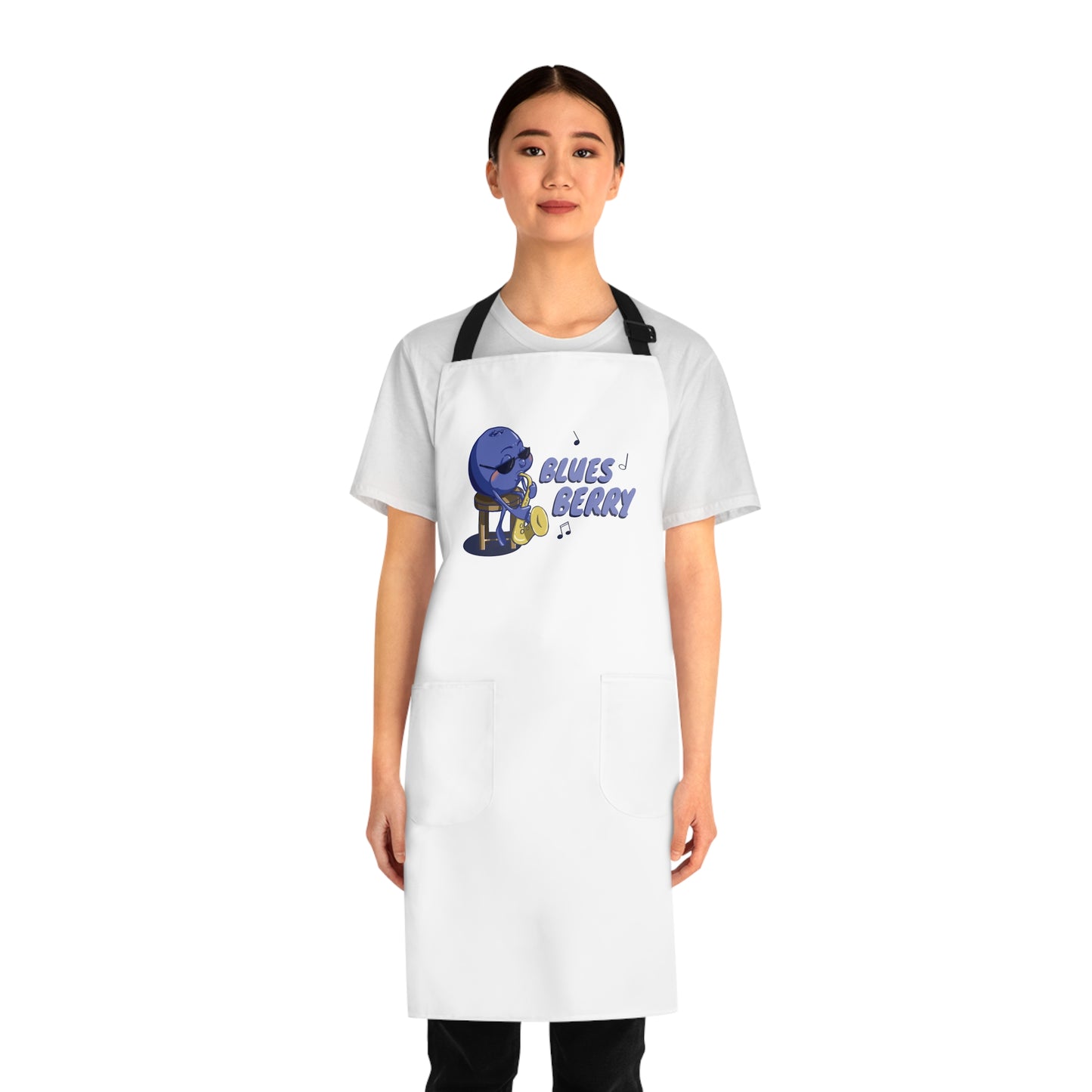"Blues Berry"  Apron with Pockets