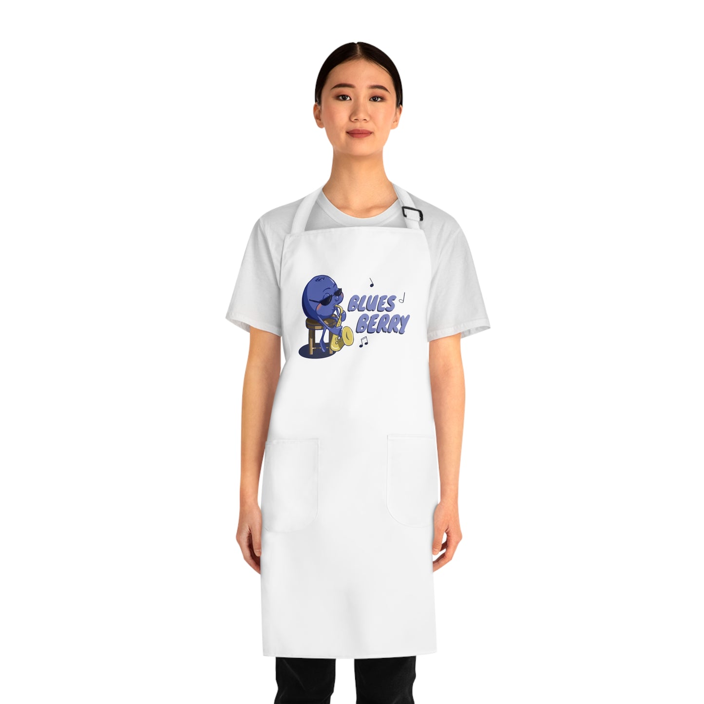 "Blues Berry"  Apron with Pockets