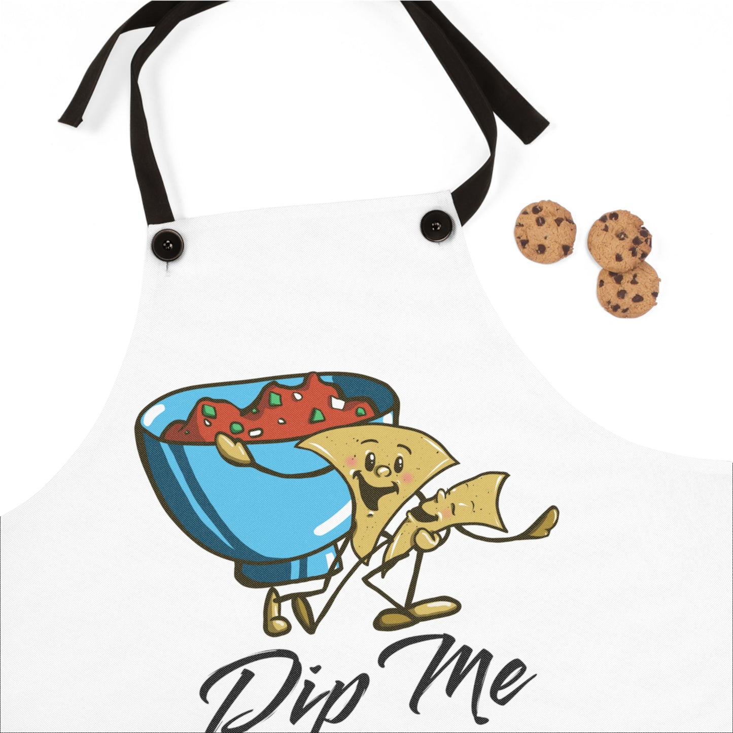 "Dip Me" Dancing Chips Apron with Contrasting Strap