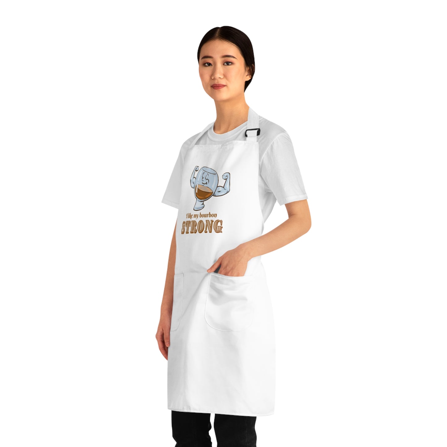 "I Like My Bourbon Strong"  Apron with Pockets