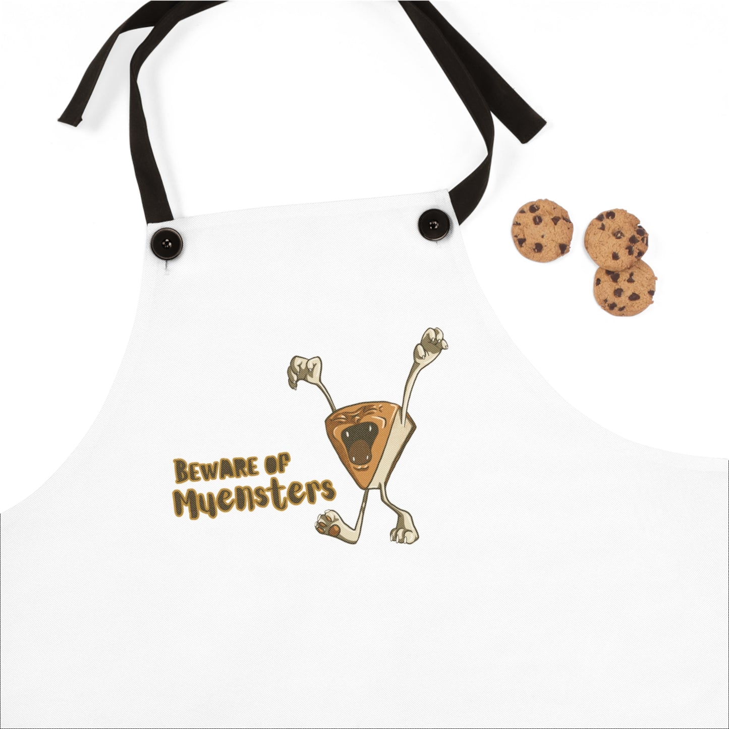 "Beware of Muensters" Apron with Contrasting Strap