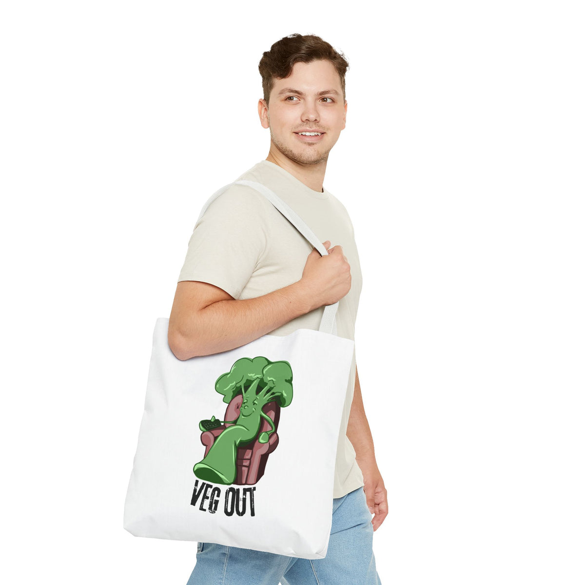 "Veg Out" Tote Bag - Fun Veggie Design for Plant Lovers