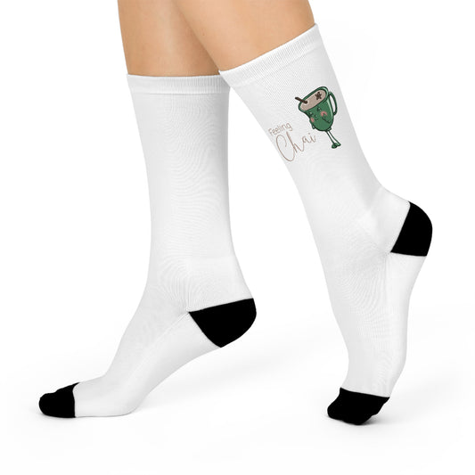 "Feeling Chai"- Fun Cushioned Crew Socks for Tea Lovers
