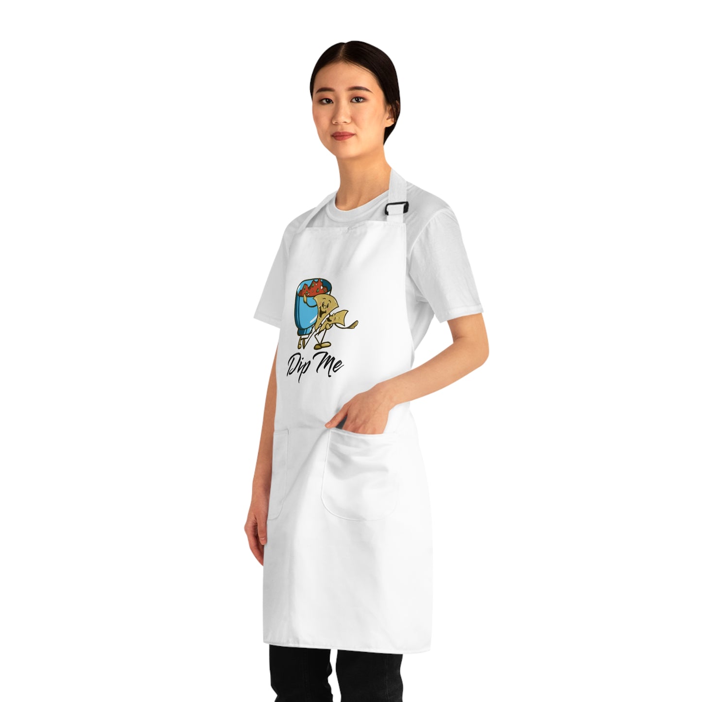 "Dip Me" Apron with Pockets and Cute Dancing Chip Design