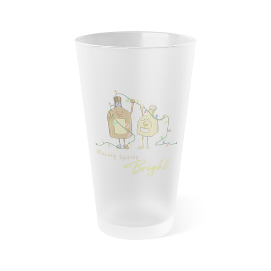 "Making Spirits Bright" Frosted Pint Glass