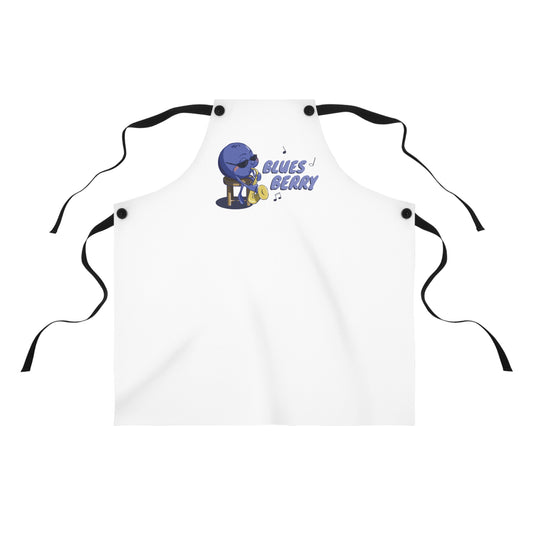 "Blues Berry" Apron with Contrasting Strap