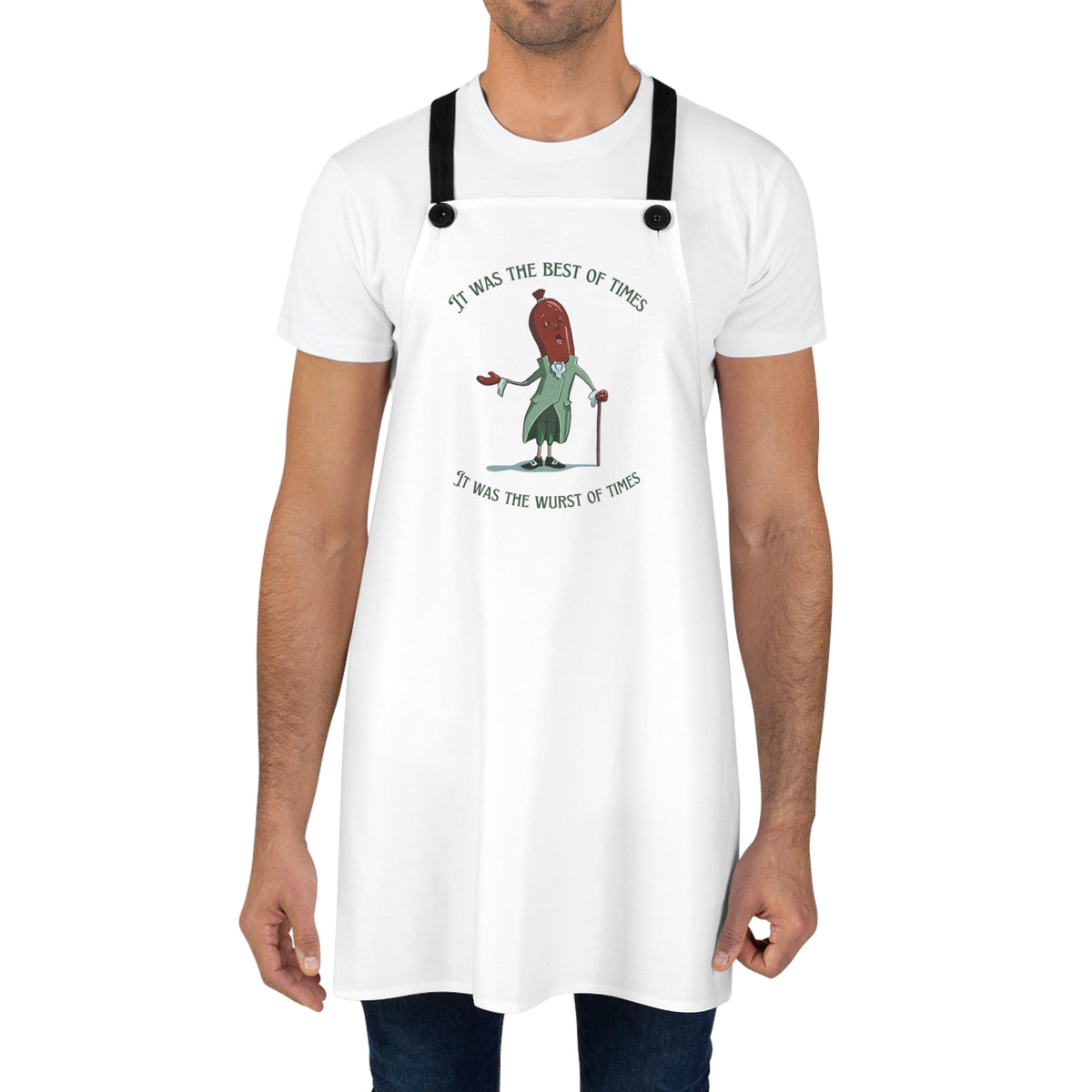 "It Was the Best of Times, It Was the Wurst of Times" Apron with Contrasting Straps