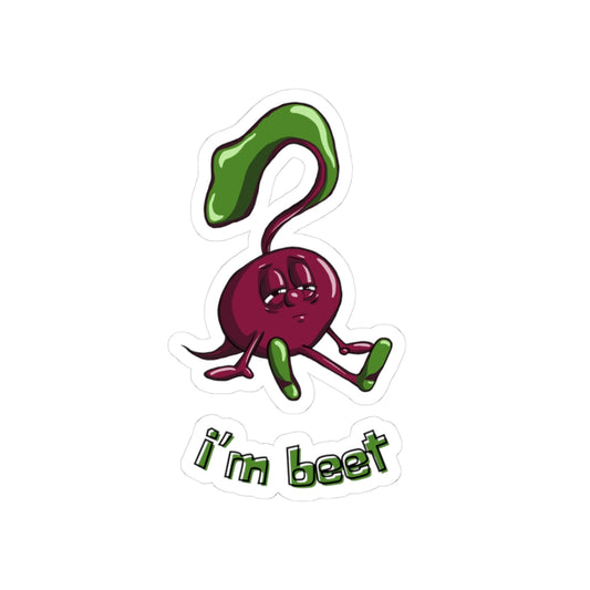 "I'm Beet" Stickers- Kiss-Cut Design - Fun Plant-Based Humor for Veggie Lovers