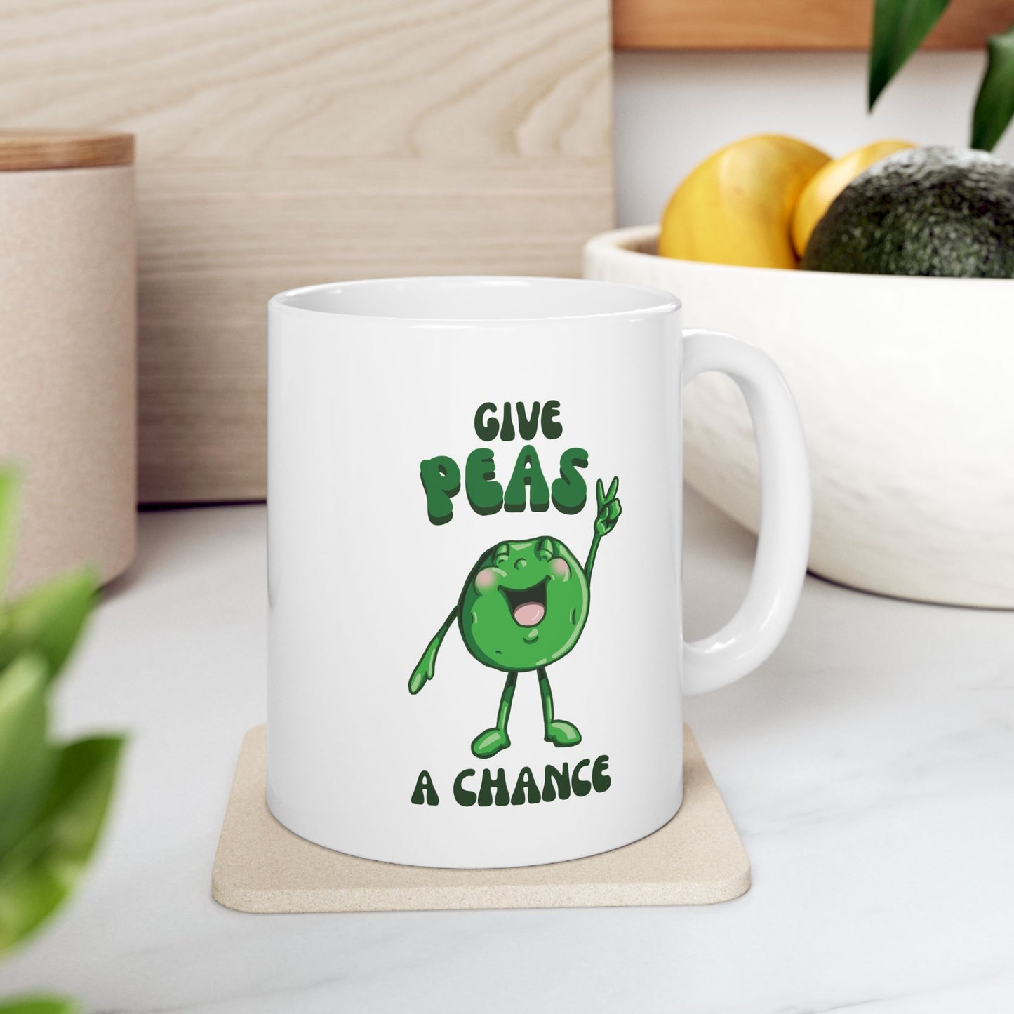 "Give Peas a Chance" Ceramic Mug