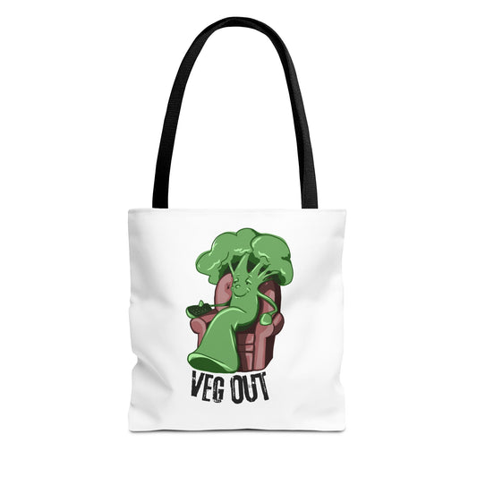 "Veg Out" Tote Bag - Fun Veggie Design for Plant Lovers