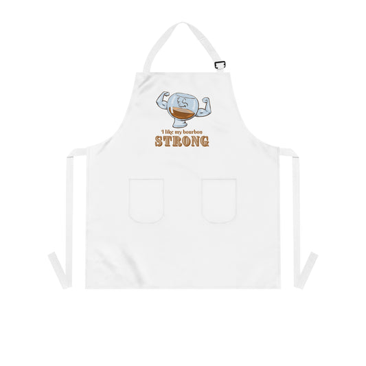 "I Like My Bourbon Strong"  Apron with Pockets