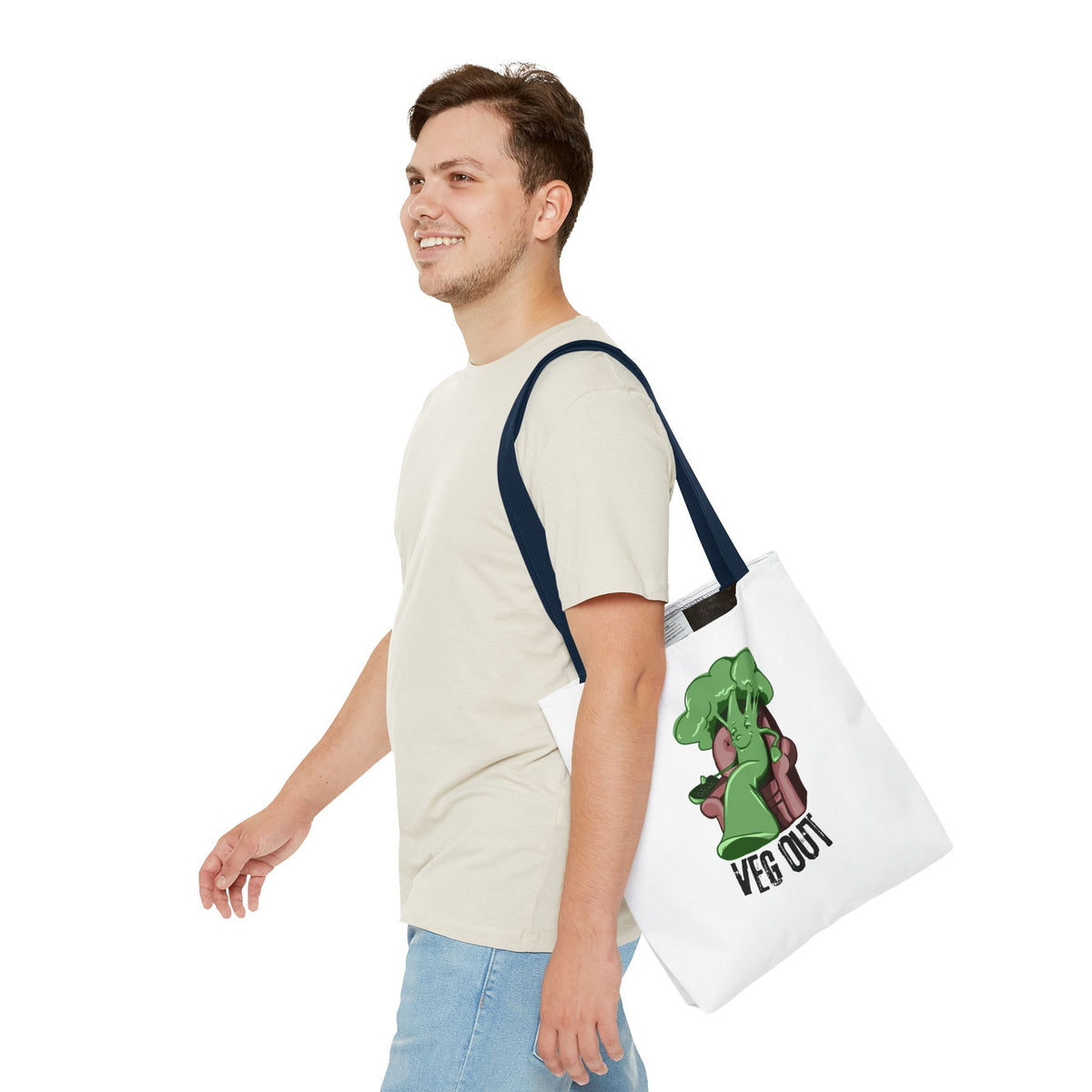 "Veg Out" Tote Bag - Fun Veggie Design for Plant Lovers
