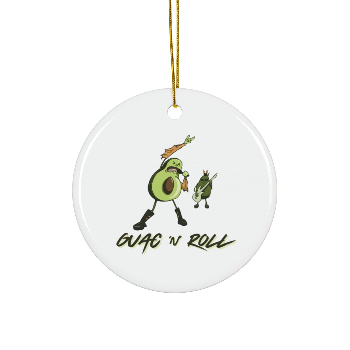 "Guac N Roll" Whimsical Ceramic Ornament