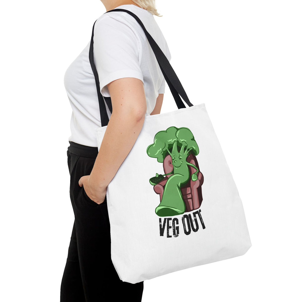 "Veg Out" Tote Bag - Fun Veggie Design for Plant Lovers